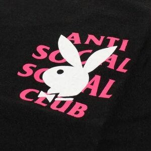 Antisocial Club Playboy Remix Black Tee Large L new